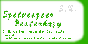 szilveszter mesterhazy business card